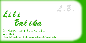 lili balika business card